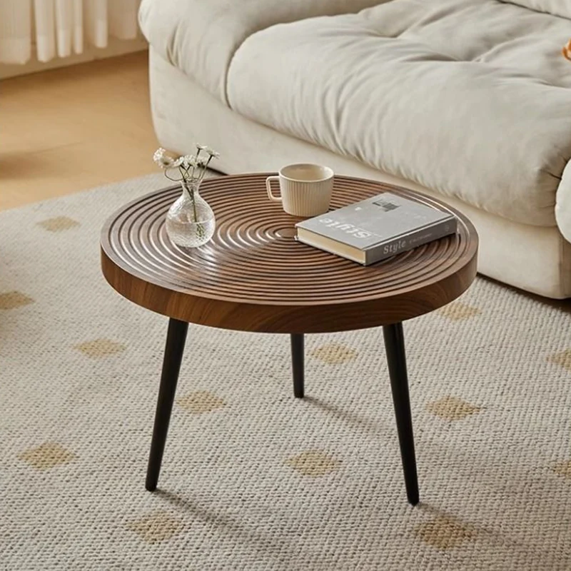 Traditional Vintage Round PVC Vacuum-Formed Particle Board Iron Side Table For Living Room