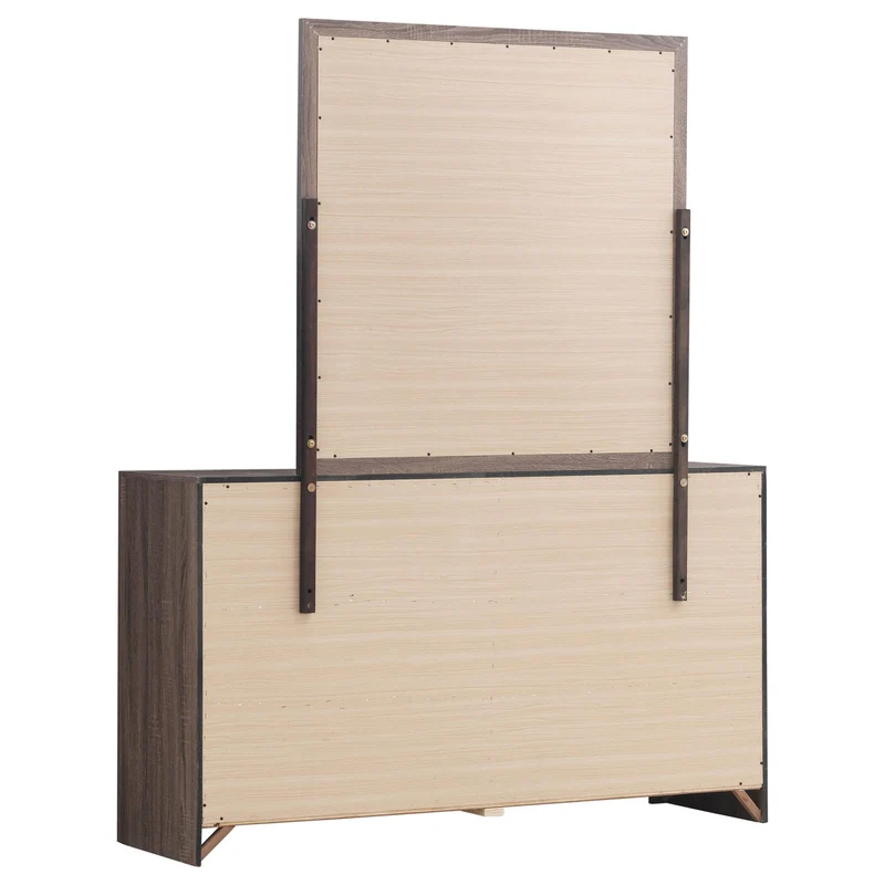 Coaster Furniture Brantford 207043M 6-Drawer Dresser with Mirror - Barrel Oak