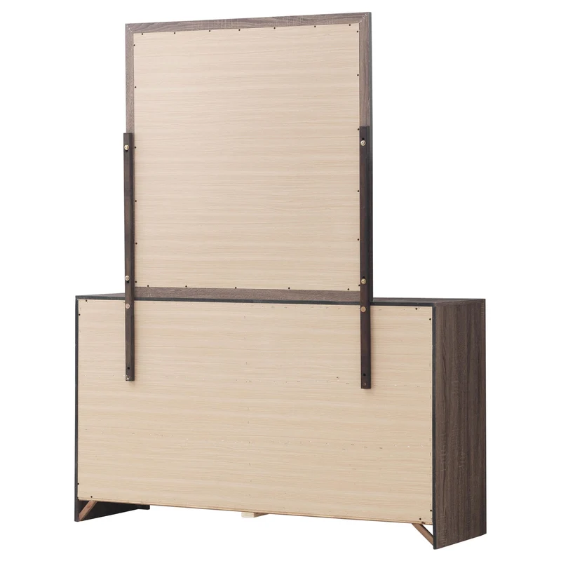 Coaster Furniture Brantford 207043M 6-Drawer Dresser with Mirror - Barrel Oak