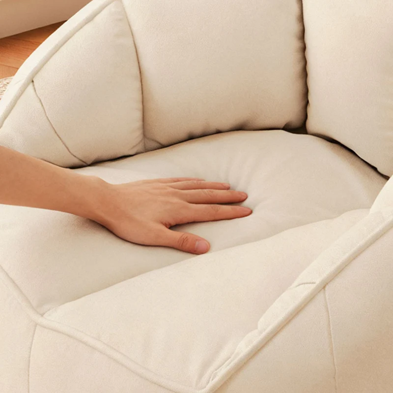 Modern Minimalist Curved Faux Velour High-Density Polyester Accent Chair Backrest Armrest For Living Room