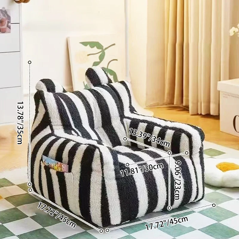 Modern Minimalist Curved Sherpa Fabric EPS Accent Chair Backrest Armrest For Living Room