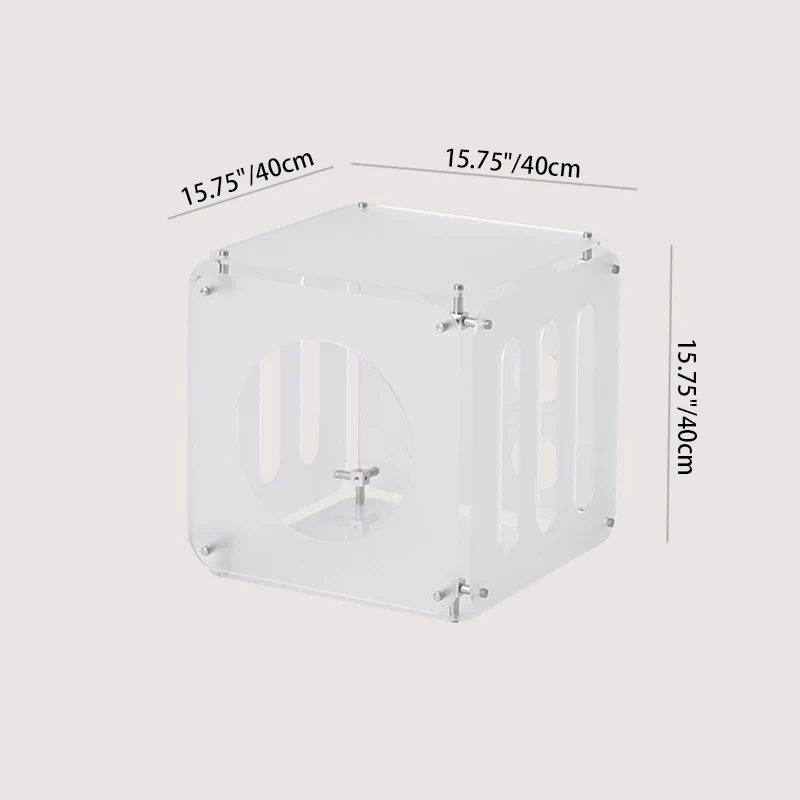 Modern Minimalist Square Acrylic Stainless Steel Side Table 2-Tier Sturdy Design For Living Room
