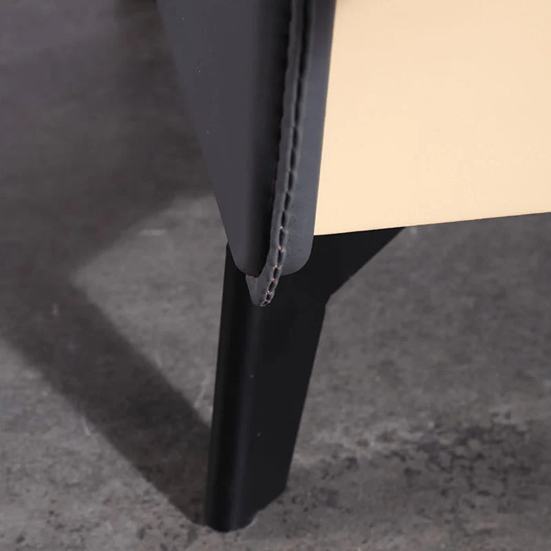 Contemporary Nordic Sintered Stone Metal Bedside Table - Curved Edges 2 Drawers Nightstand For Bedroom