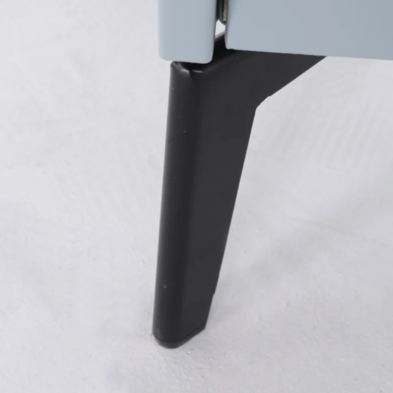 Stylish & Textured Nordic Nightstand - Sintered Rock Stone Top Airplane-Shaped Iron Legs Bedside Table 2-Drawer For Bedroom