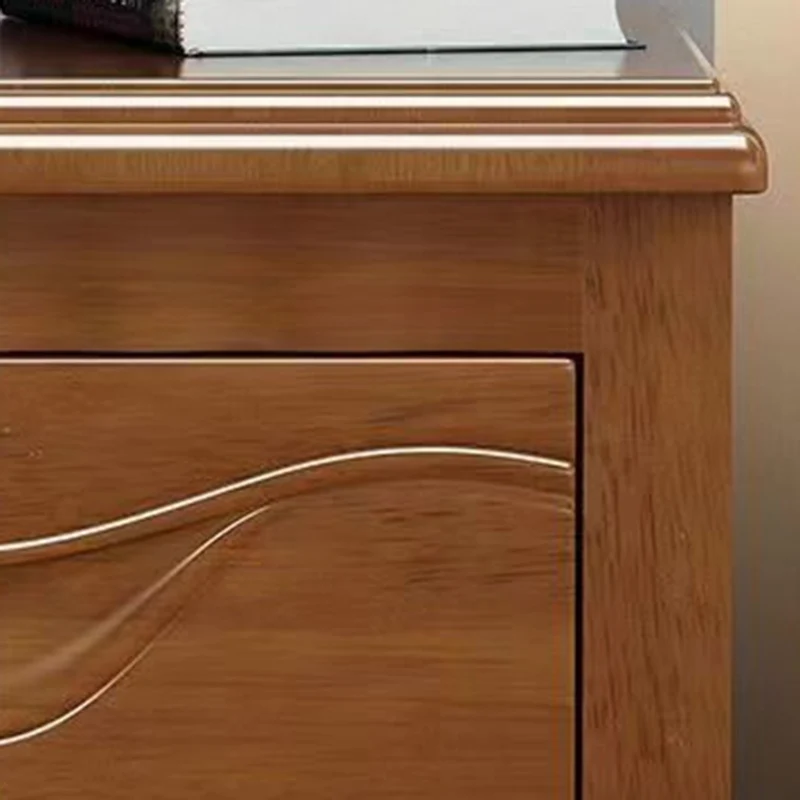 Traditional Vintage Square Rubberwood Medium-Density Fiberboard Nightstand 2-Drawer For Bedroom