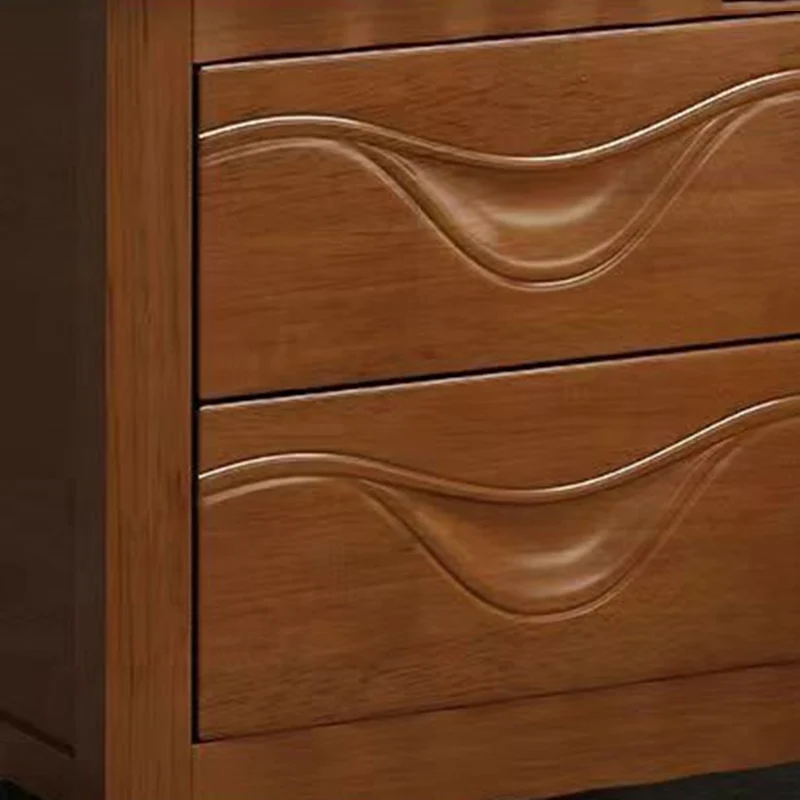 Traditional Vintage Square Rubberwood Medium-Density Fiberboard Nightstand 2-Drawer For Bedroom