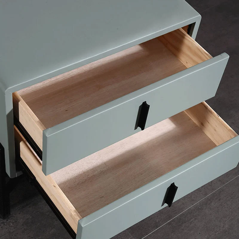 Faux Leather Upholstered Nordic Bedside Table - Premium Touch & Easy Maintenance Nightstand 2-Drawer For Bedroom