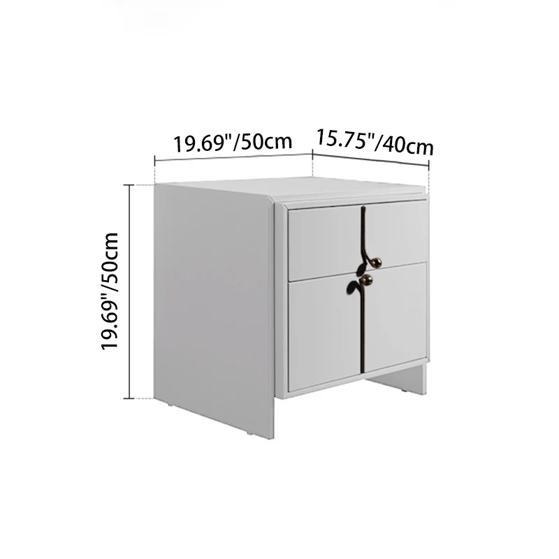 Eco-Friendly Scandinavian Bedside Table - Pure Minimalist Lines & Baking Paint Craft Nightstand 2-Drawer For Bedroom