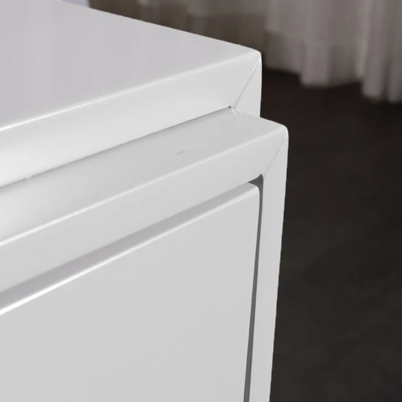 Eco-Friendly Scandinavian Bedside Table - Pure Minimalist Lines & Baking Paint Craft Nightstand 2-Drawer For Bedroom