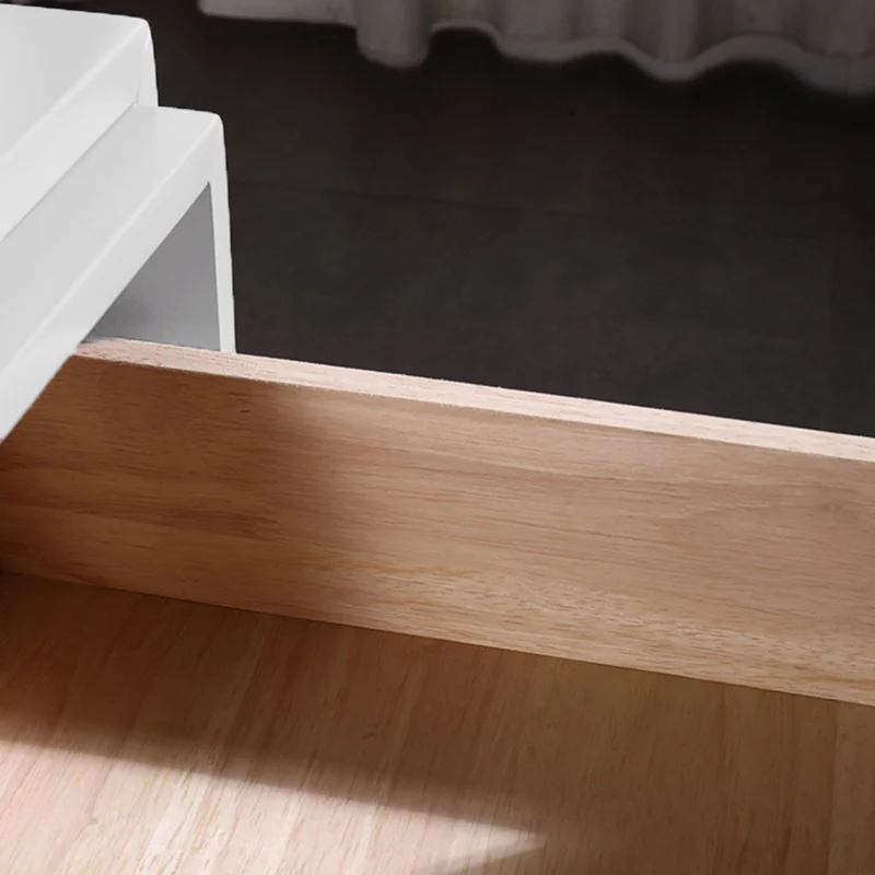Eco-Friendly Scandinavian Bedside Table - Pure Minimalist Lines & Baking Paint Craft Nightstand 2-Drawer For Bedroom