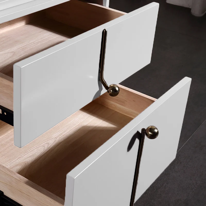 Eco-Friendly Scandinavian Bedside Table - Pure Minimalist Lines & Baking Paint Craft Nightstand 2-Drawer For Bedroom