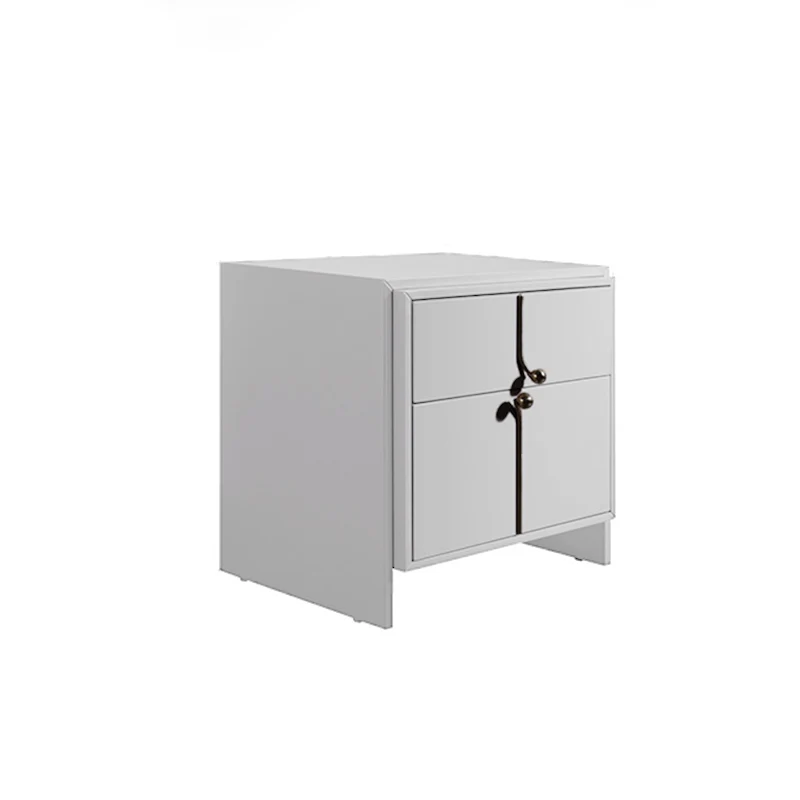 Eco-Friendly Scandinavian Bedside Table - Pure Minimalist Lines & Baking Paint Craft Nightstand 2-Drawer For Bedroom