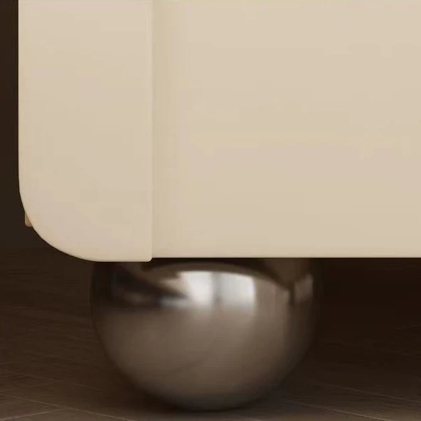Traditional French MDF Carboe Steel Spherical Rectangular Nightstand With 2 Drawers For Bedroom
