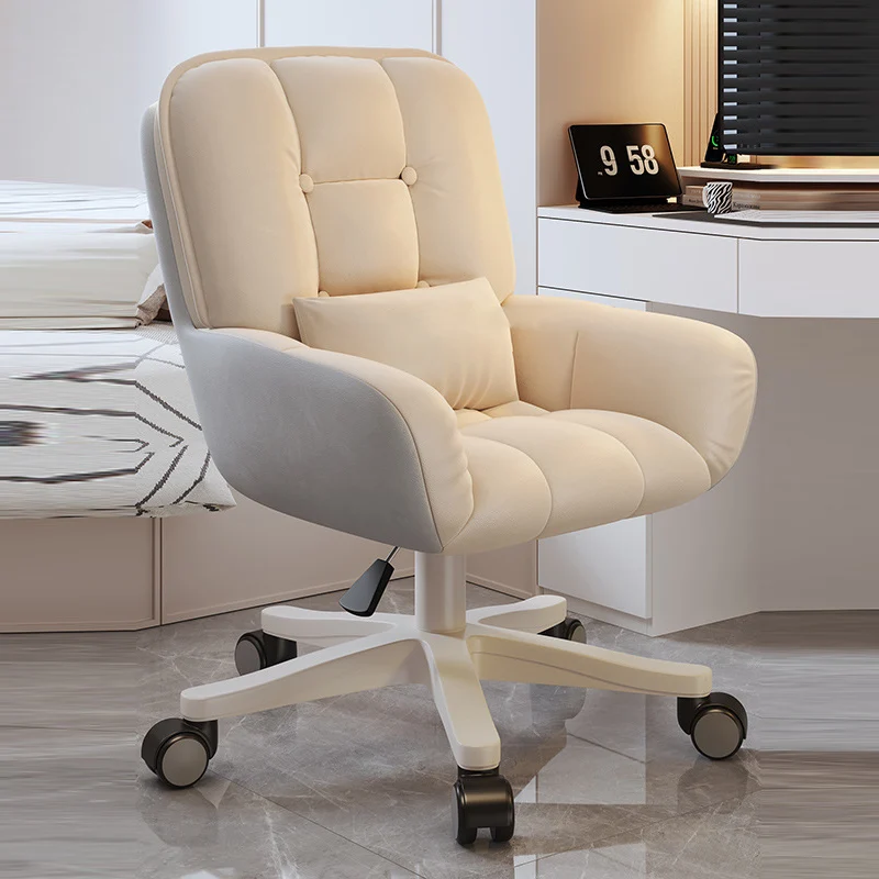 Modern Minimalist Penguin Velvet Carbon Steel Square Movable Desk Chair With Backrest For Home Office