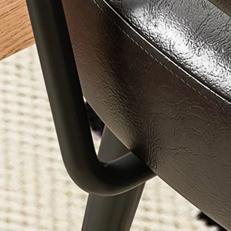 Contemporary Nordic Square Rectangular Carbon Steel Oil Wax Leather Jacquard Fabric Sunflower Pattern 360°Swivel Desk Chair Backrest Armrest For Home Office