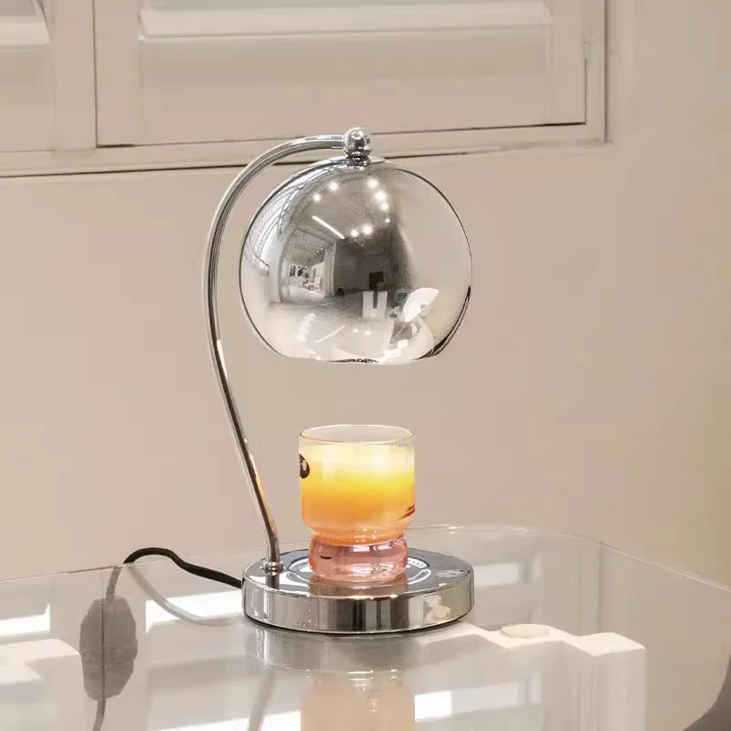 Contemporary Scandinavian Spherical Shape Iron Glass 1-Light Melting Wax Table Lamp For Bedroom