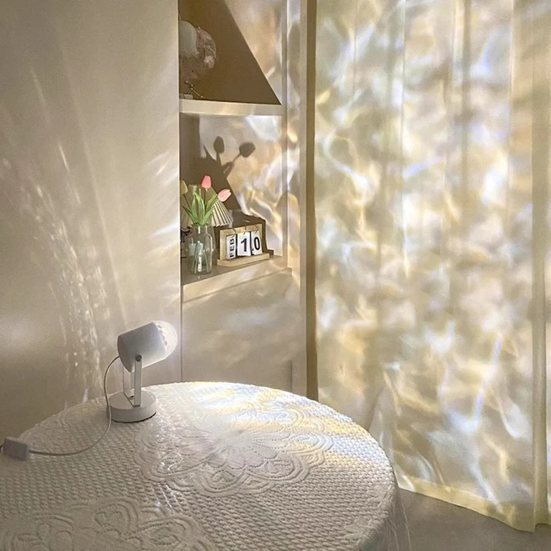 Modern Simplicity USB Water Ripple Cylinder Iron PVC LED Ambient Table Lamp For Bedroom