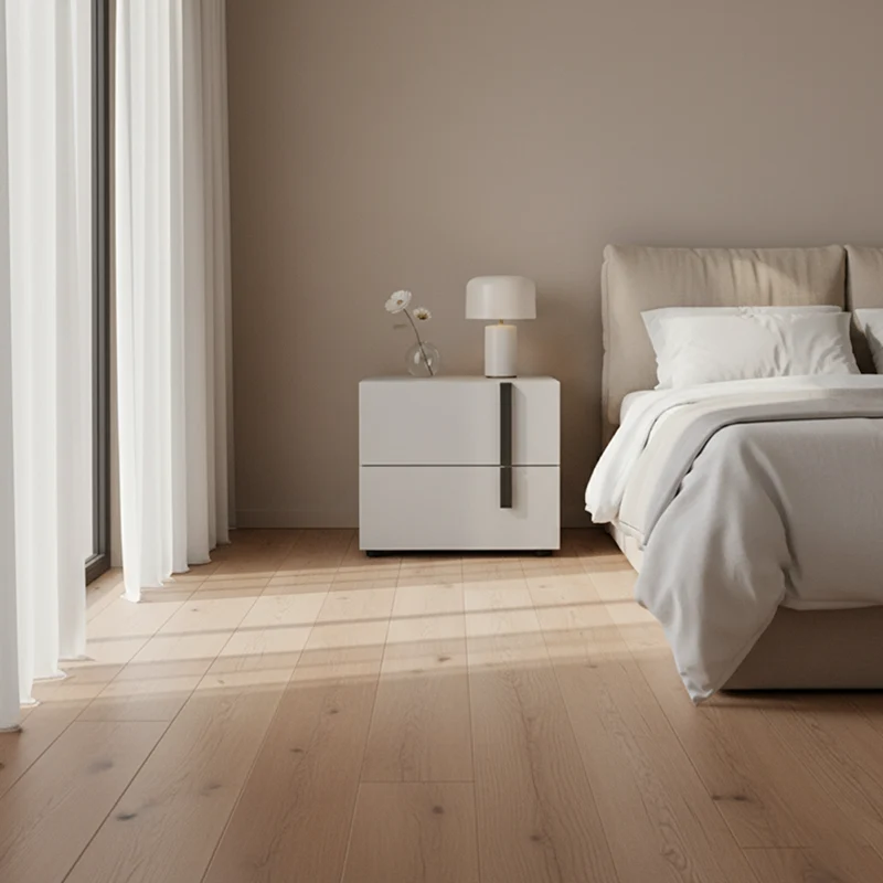 Contemporary Nordic Nightstand - Soft-Touch Storage & Natural Eco-Friendly Charm Bedside Table 2-Drawer For Bedroom & Living Room