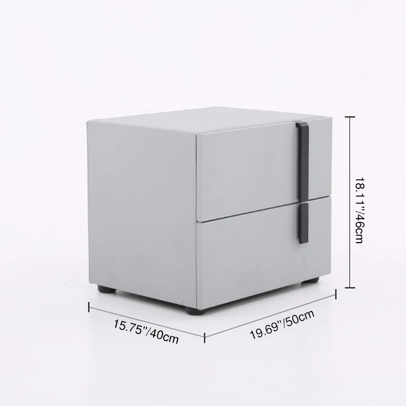 Contemporary Nordic Nightstand - Soft-Touch Storage & Natural Eco-Friendly Charm Bedside Table 2-Drawer For Bedroom & Living Room