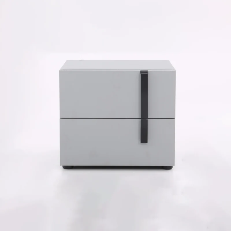 Contemporary Nordic Nightstand - Soft-Touch Storage & Natural Eco-Friendly Charm Bedside Table 2-Drawer For Bedroom & Living Room