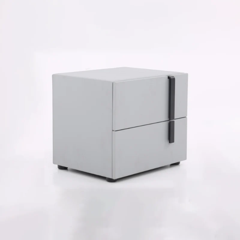 Contemporary Nordic Nightstand - Soft-Touch Storage & Natural Eco-Friendly Charm Bedside Table 2-Drawer For Bedroom & Living Room