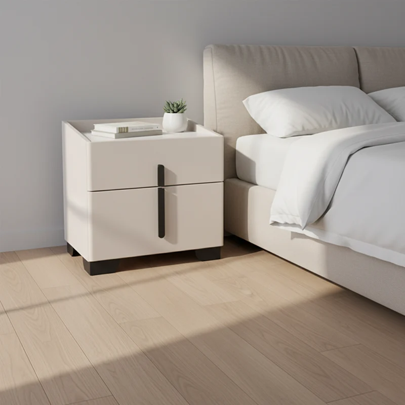 Elegant Light Luxury Nightstand - Timeless Versatility & Thoughtful Humanized Details Bedside Table 2-Drawer For Bedroom & Living Room