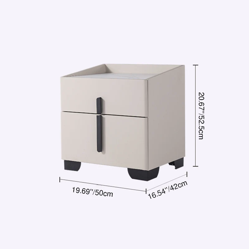 Elegant Light Luxury Nightstand - Timeless Versatility & Thoughtful Humanized Details Bedside Table 2-Drawer For Bedroom & Living Room