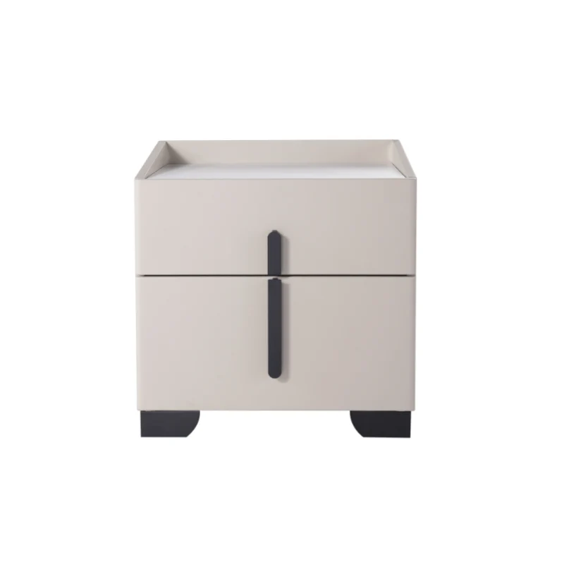 Elegant Light Luxury Nightstand - Timeless Versatility & Thoughtful Humanized Details Bedside Table 2-Drawer For Bedroom & Living Room
