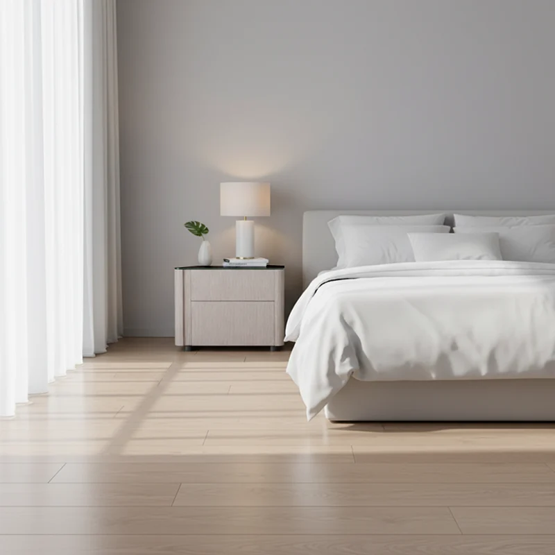 Sleek Style & Effortless Storage Nightstand - Tempered Glass Top & Push-to-Open Bedside Table 2-Drawer For Bedroom