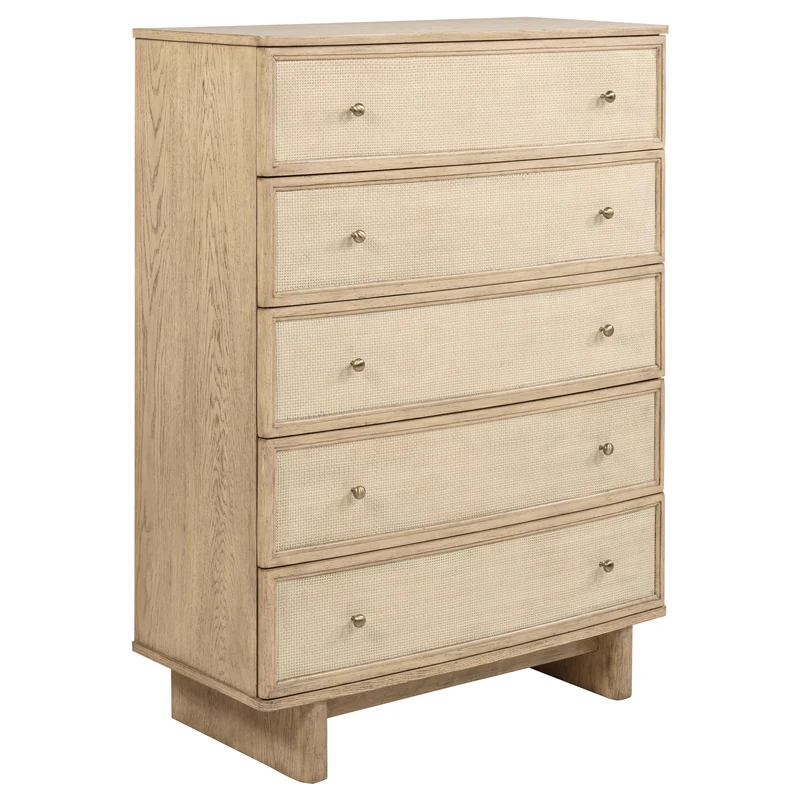 Coaster Furniture Kailani 225045 5-Drawer Bedroom Chest of Drawers - Beige Oak