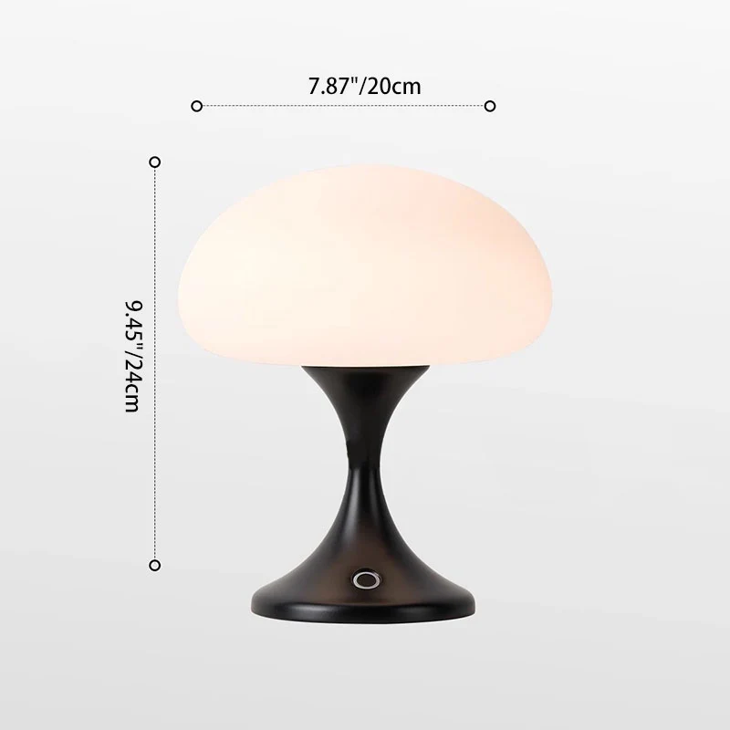 Contemporary Nordic Rechargeable Round Jellyfish Metal Glass LED Night Light Table Lamp For Bedroom