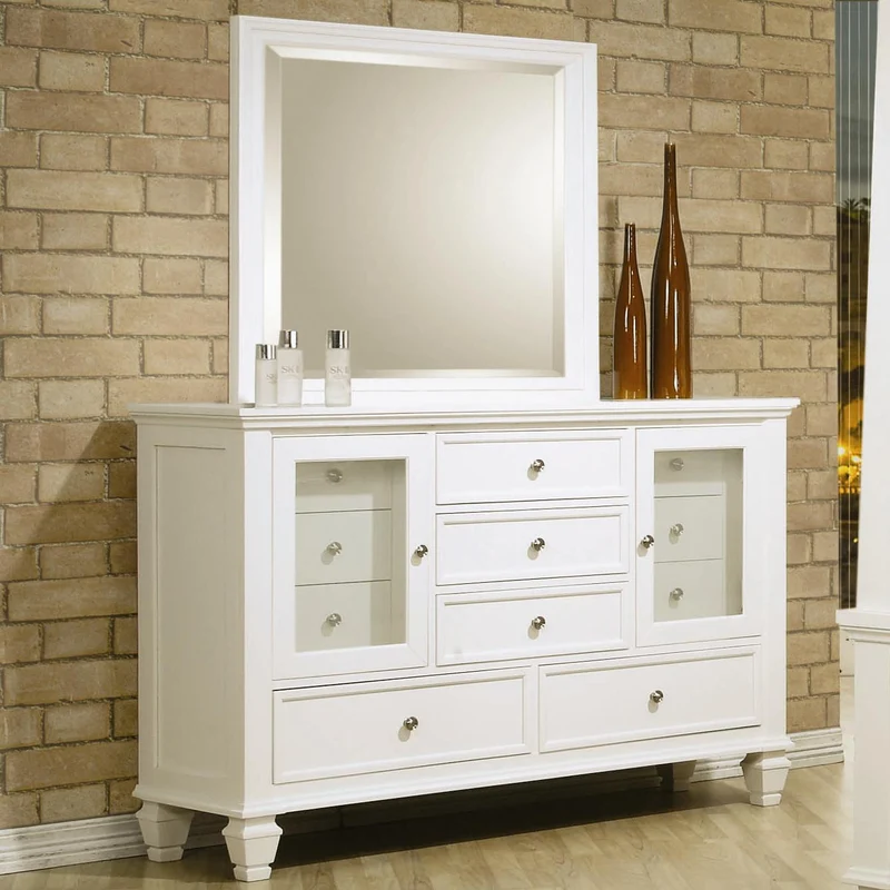 Coaster Furniture Sandy Beach 201304 Dresser Mirror - Cream White