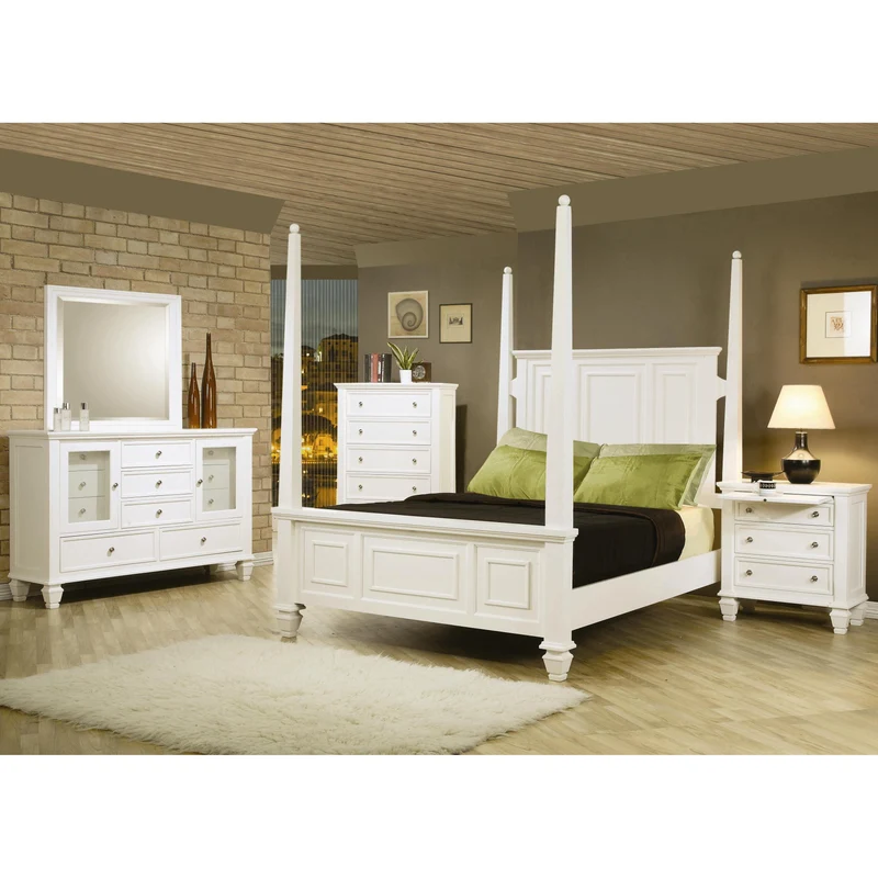 Coaster Furniture Sandy Beach 201304 Dresser Mirror - Cream White
