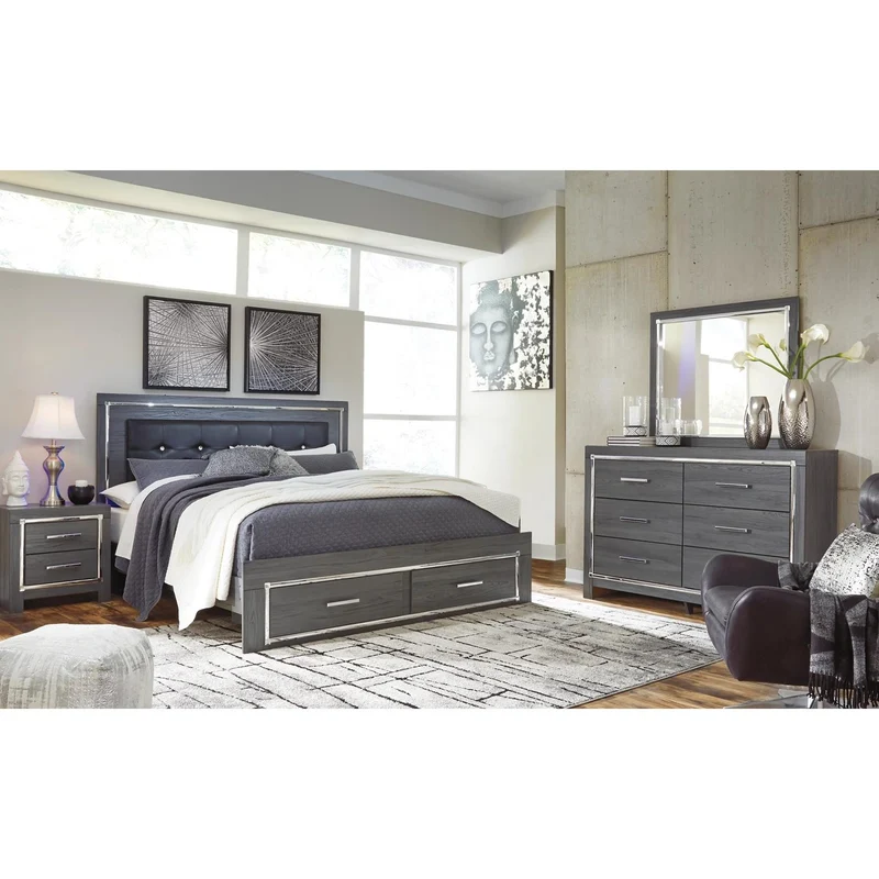 Signature Design by Ashley Lodanna B214B24 6 pc King Panel Storage Bedroom Set