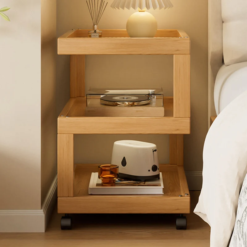 Contemporary Creative Geometric Nan Bamboo MDF Plastic Rattan Weaving Movable End Table 3/4-Tier For Living Room