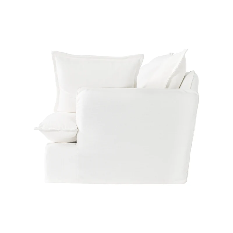 Pearl White Birch Wood Sofa – Minimalist Pillow-Style Settee Bench With 2/3 Seater for Living Room