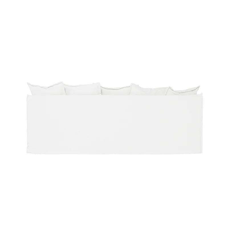 Moonlight White Linen Birch Wood Sofa - French Pure Soft-Touch Lounge Sofa With 3/4 Seater For Living Room