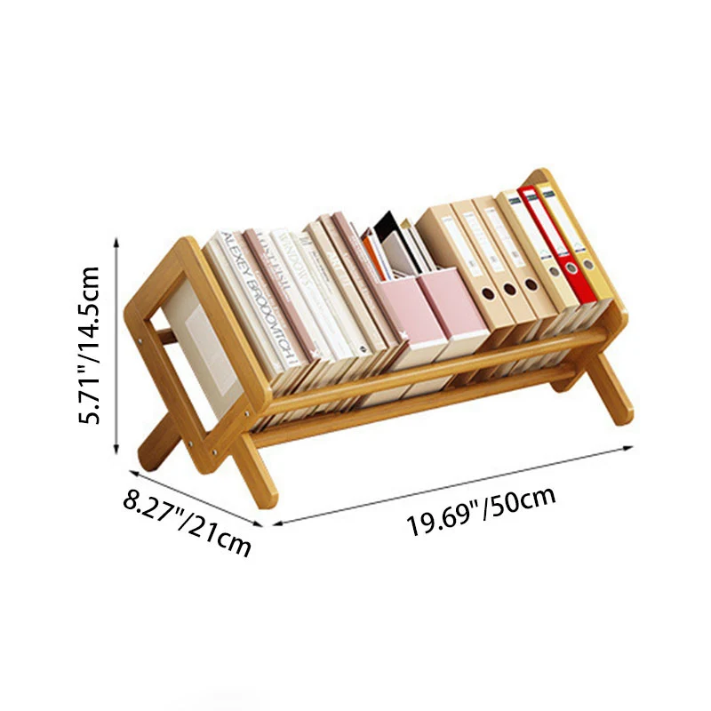 Modern Minimalist Rhombus Nan Bamboo Bookshelf For Living Room