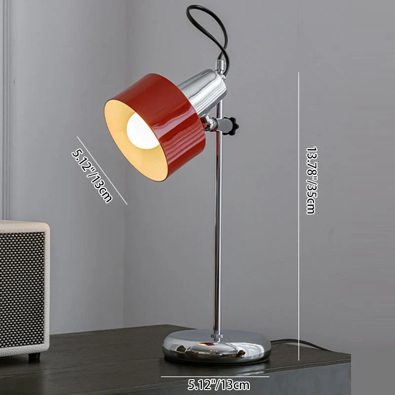 Contemporary Retro Iron Aluminum Round 1-Light Table Lamp For Living Room