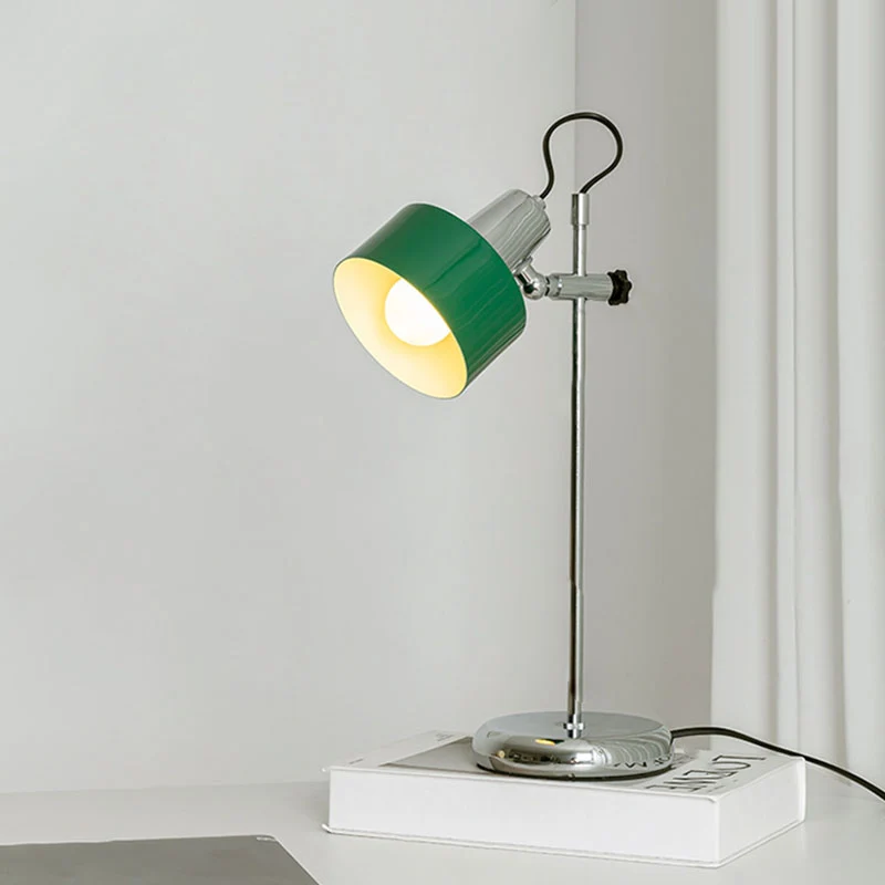 Contemporary Retro Iron Aluminum Round 1-Light Table Lamp For Living Room
