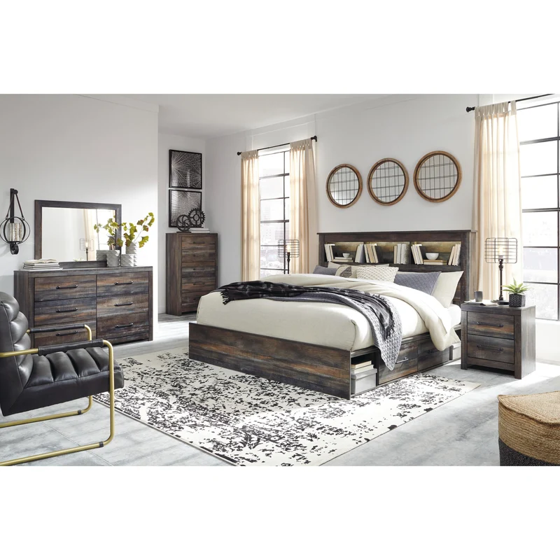 Signature Design by Ashley Drystan B211B80 8 pc King Bookcase Bedroom Set