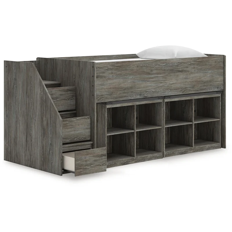 Signature Design by Ashley Frandern B4480B25 Twin Loft Bed with Bookcase Storage