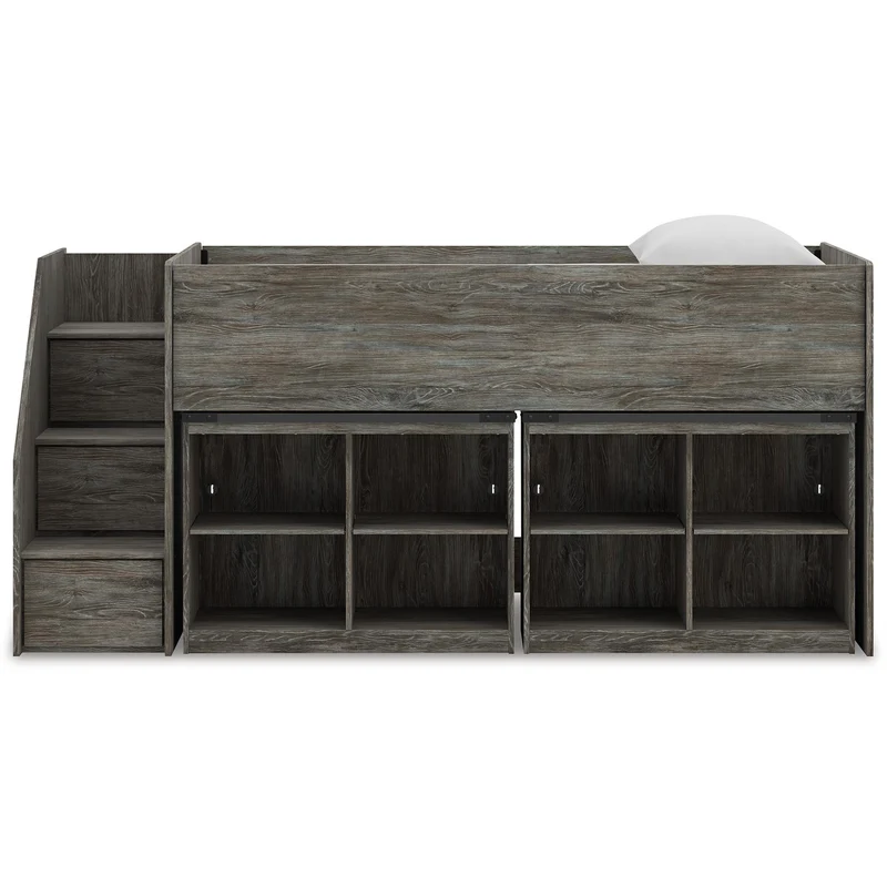 Signature Design by Ashley Frandern B4480B25 Twin Loft Bed with Bookcase Storage