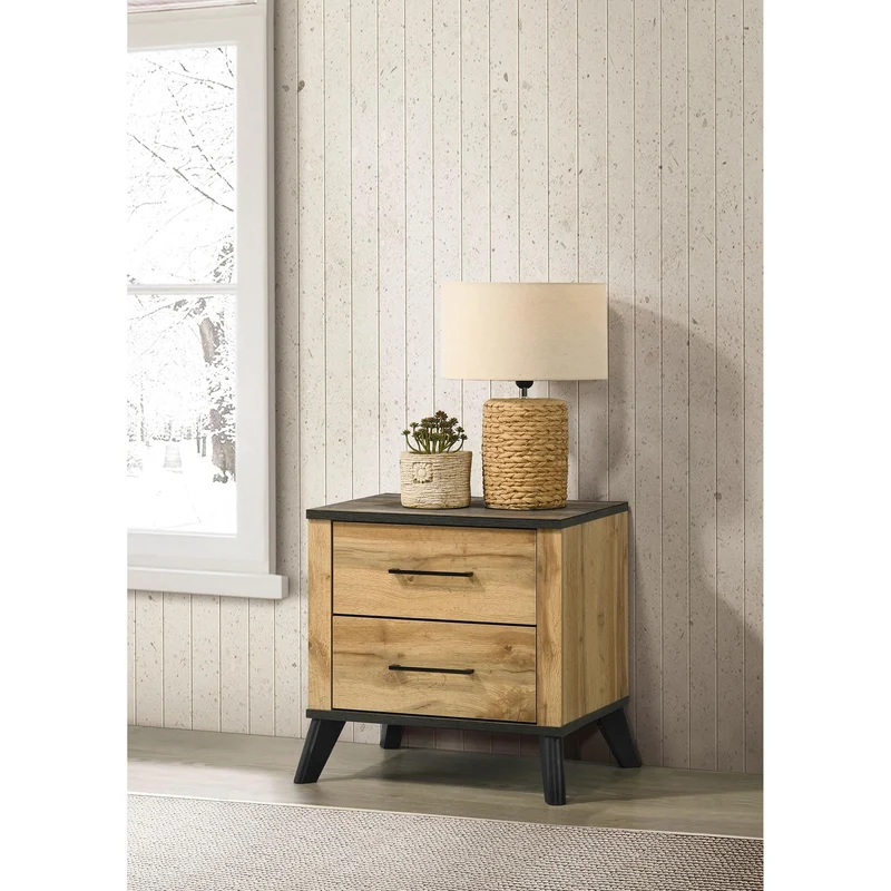 Coaster Furniture Kaywood 225002 2-Drawer Nightstand Bedside Table - Natural Pine