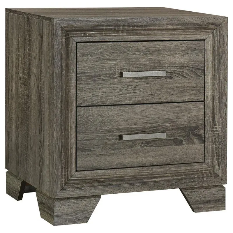 Coaster Furniture Wright 223342 2-Drawer Nightstand Bedside Table - Brown Oak