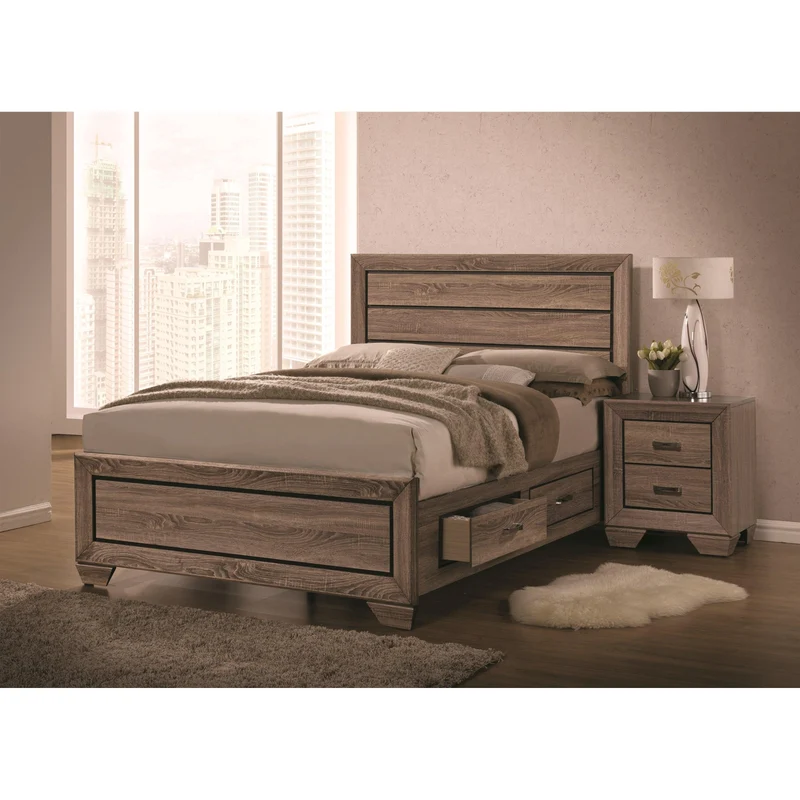 Coaster Furniture Kauffman 204190Q 7 pc Queen Panel Bedroom Set with Storage