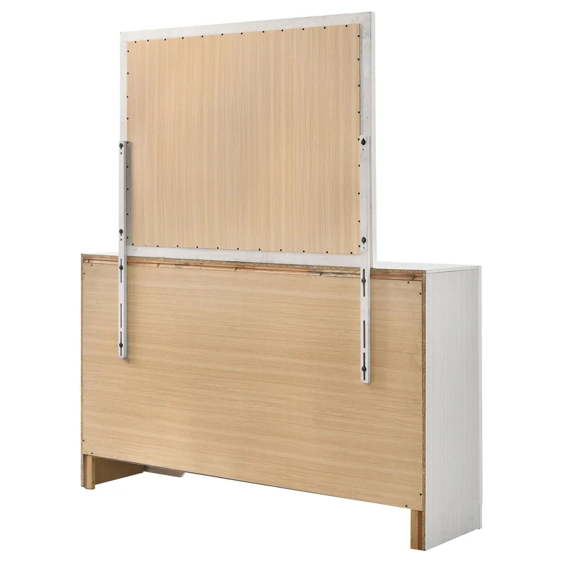 Coaster Furniture Miranda 205113M 7-Drawer Dresser with Mirror - White
