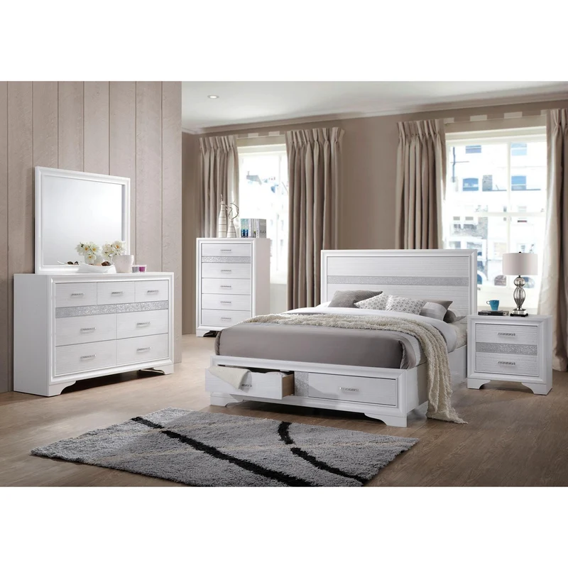 Coaster Furniture Miranda 205113M 7-Drawer Dresser with Mirror - White