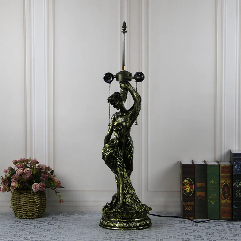 Traditional Tiffany Resin Glass Dome Grape Cow Diamond Pretty Woman Base 2-Light Table Lamp For Bedside