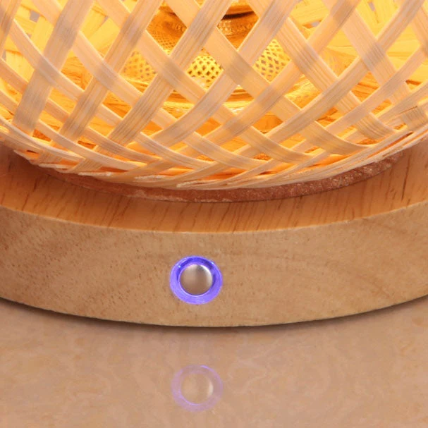Traditional Japanese Bamboo Weaving Cage Portable LED USB Table Lamp For Bedroom
